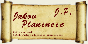 Jakov Planinčić vizit kartica